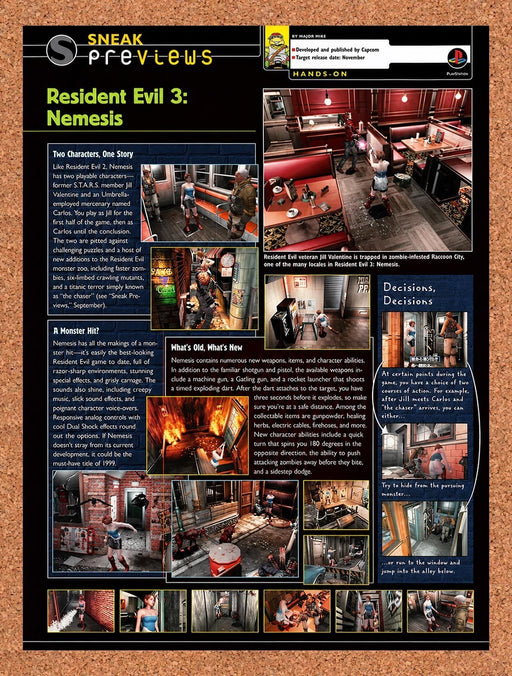 1999 Resident Evil 3 Nemesis PS1 Original Advertisement vr6 - for just $19.49! 