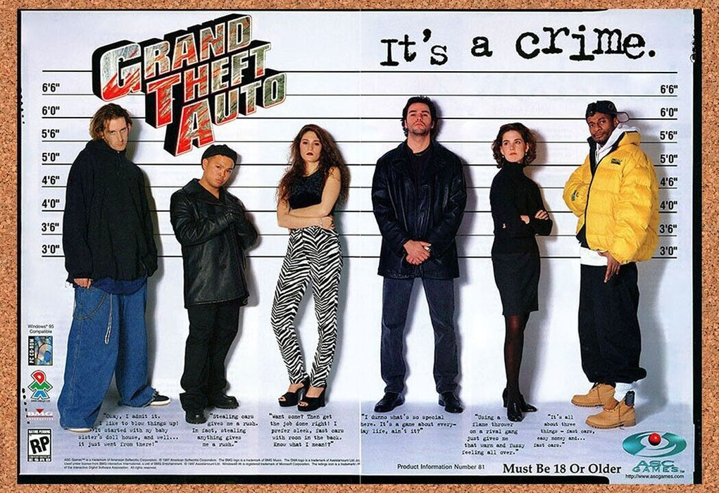 1997 Grand Theft Auto PC Original Ad v1 - for just $21.99! 