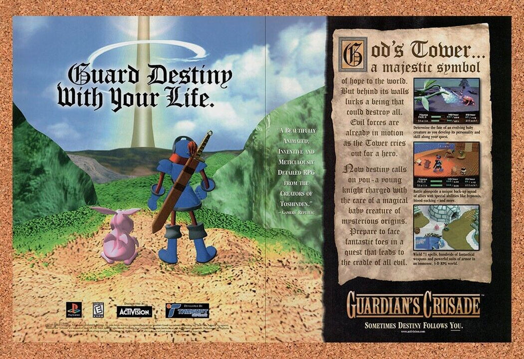 1998 Original Guardian's Crusade PS1 Ad - for just $21.49! 