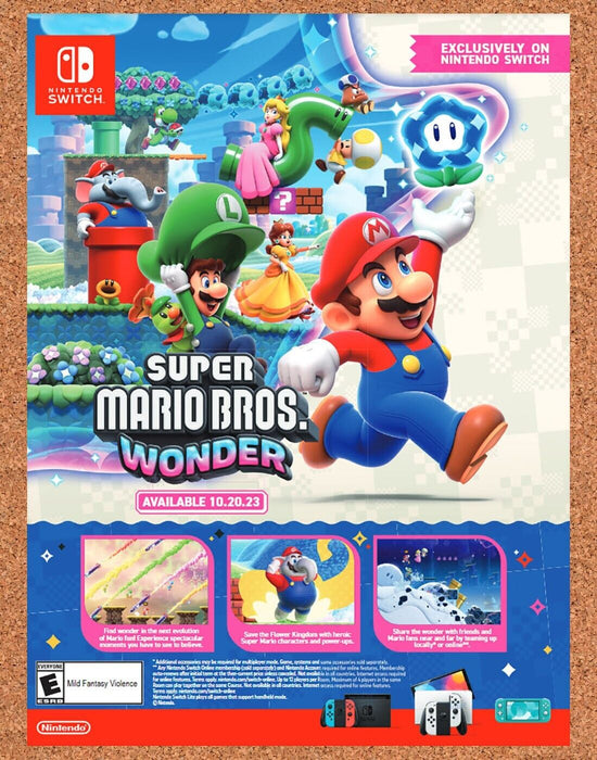 2023 Super Mario Bros Wonder Switch Original Ad - for just $17.99! 