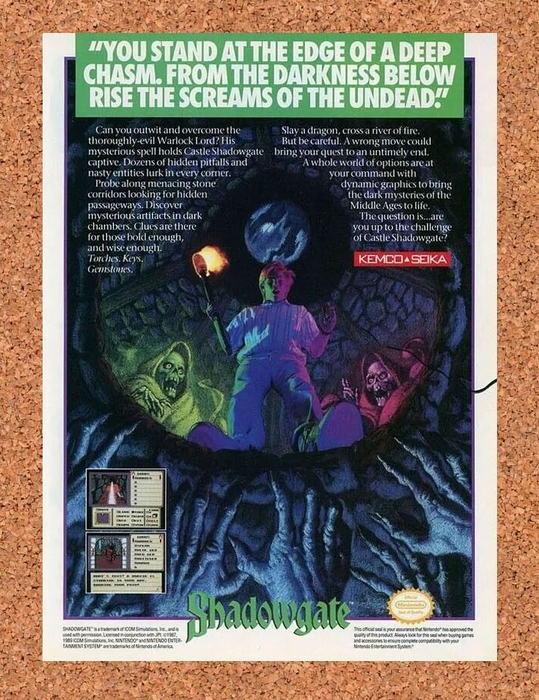 1990 Shadowgate NES Original Ad - for just $17.99! 