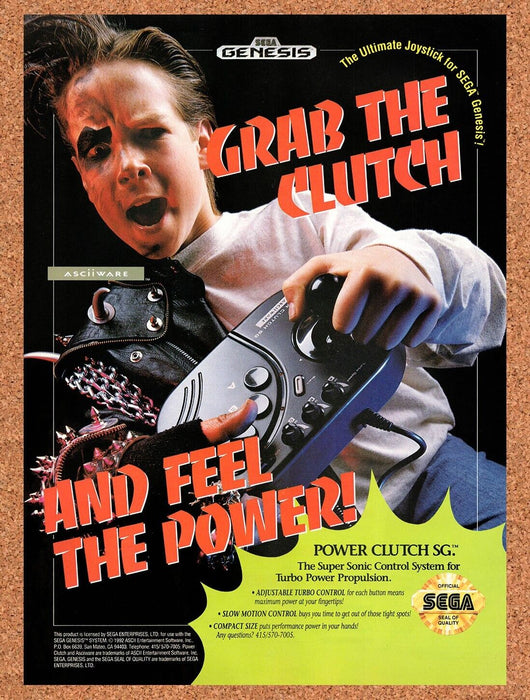 1993 Sega Genesis Power Clutch SG Original Ad v12 - for just $16.19! 
