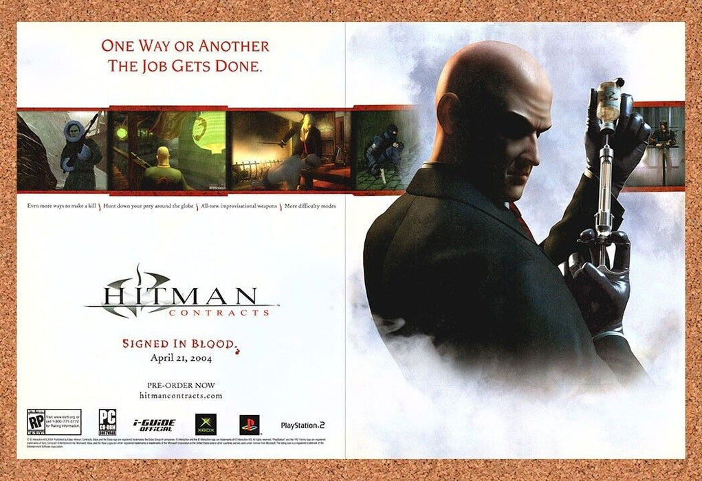 2004 Hitman Contracts PS2 Original Ad - for just $21.49! 