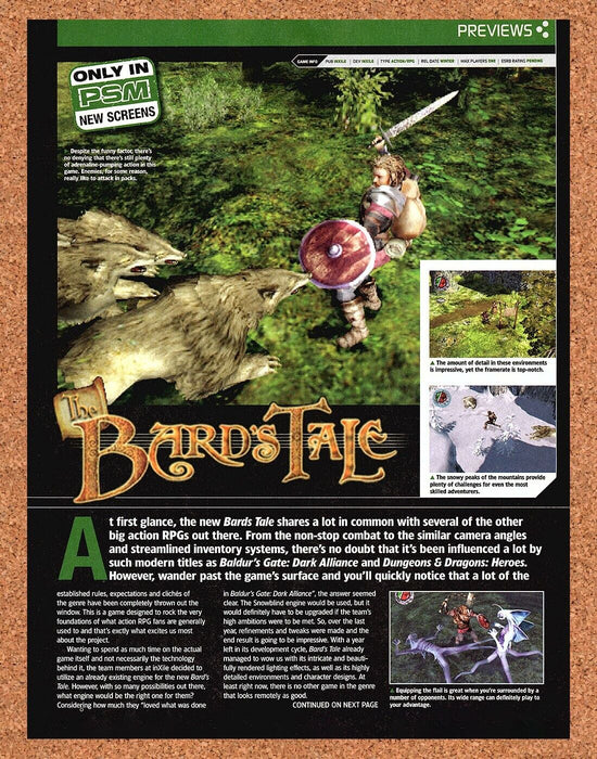 2003 Bard's Tale PS2 Original Review Ad - for just $17.99! 