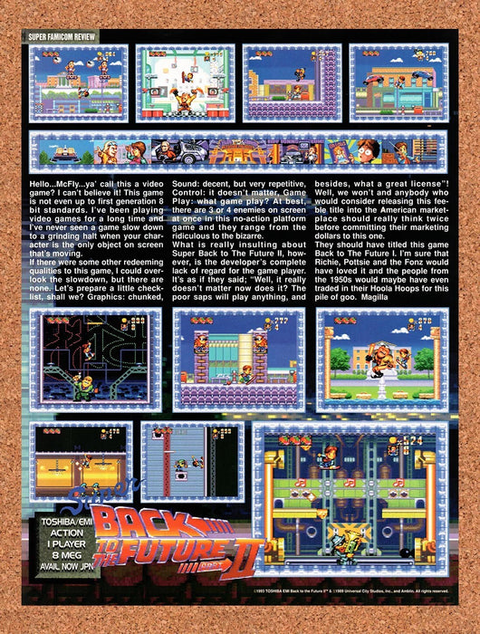 1993 Back To The Future II Super Famicom Original Ad v2 - for just $17.99! 