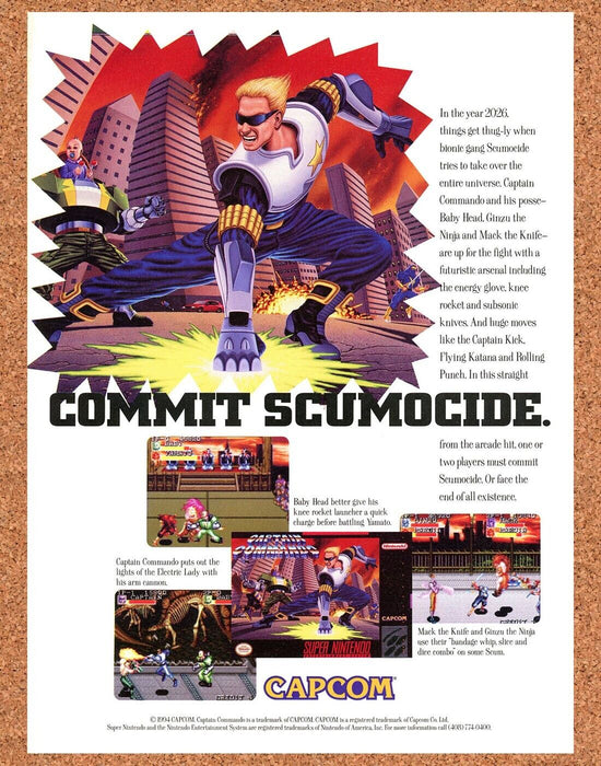 1994 Captain Commando SNES Original Ad - for just $17.99! 