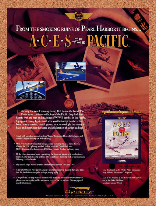 1992 Aces Of The Pacific PC Original Ad v1 - for just $19.49! 