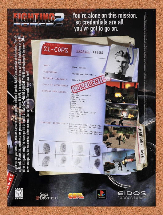 1999 Fighting Force 2 Dreamcast Original Ad v1 - for just $15.29! 