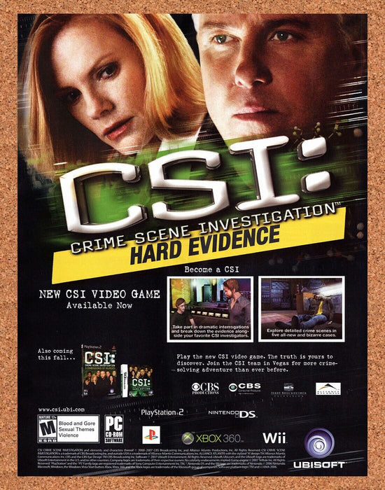 2007 CSI Hard Evidence PS2 Original Ad - for just $17.99! 