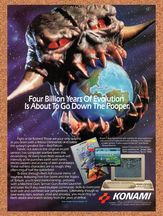 1990 Super C Contra Amiga Original Ad v3 - for just $19.29! 