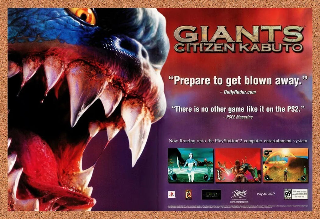 2001 Giants Citizen Kabuto PS2 Original Advertisement v11 - for just $23.99! 