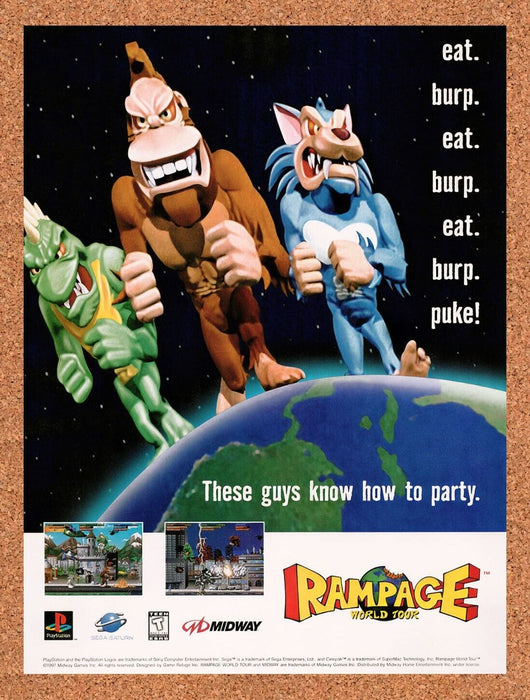 1997 Rampage World Tour PS1 Original Ad v2 - for just $17.99! 
