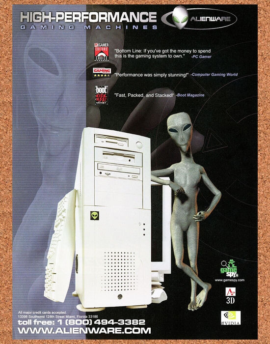 2001 Alienware Gaming Machines Original GameSpy Ad - for just $17.99! 