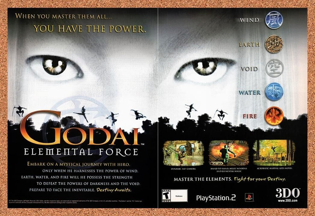 2001 GoDai Elemental Force PS2 Original Ad v1 - for just $18.27! 