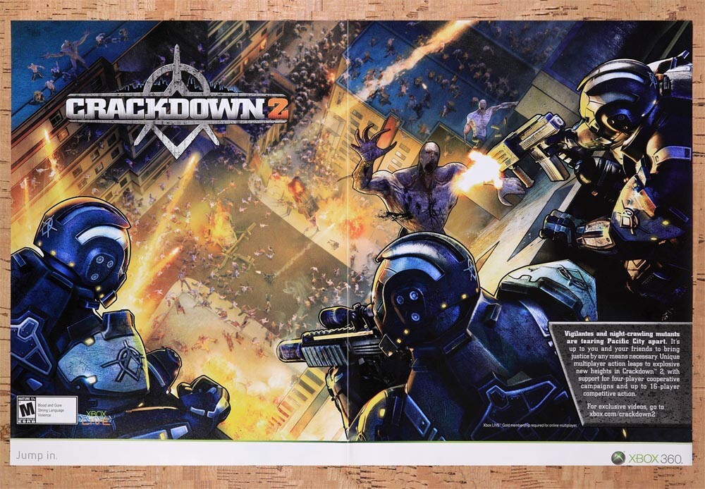 2010 Crackdown 2 Xbox 360 Original Ad v2 - for just $21.49! 