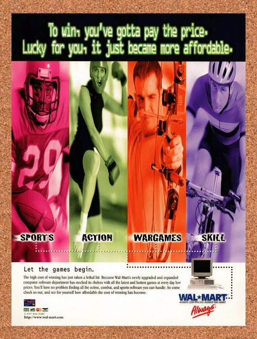 1998 Wal-Mart PC Games Original Ad v1 - for just $17.99! 