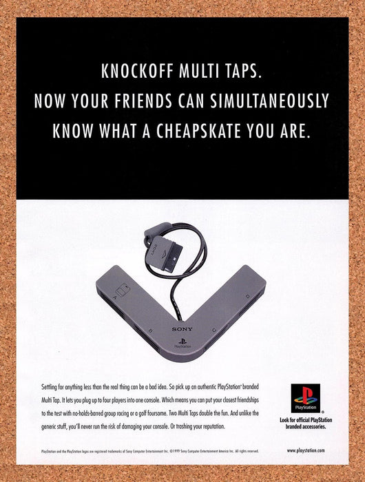 1999 Sony PS1 Multi Tap Original Ad v12 - for just $17.99! 