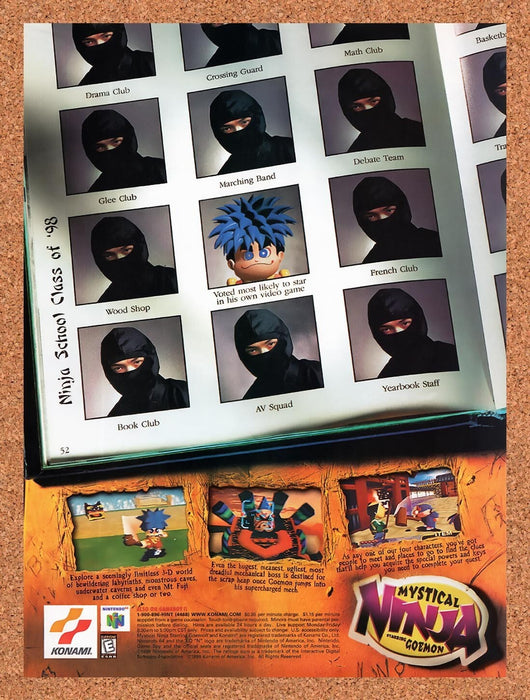 1998 Mystical Ninja Starring Goemon N64 Original Ad v1 - for just $17.99! 