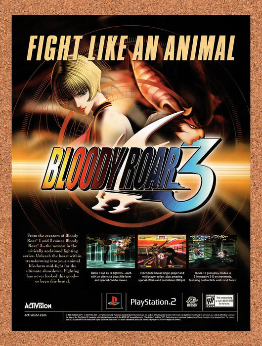 2001 Bloody Roar 3 PS2 Original Ad v1 - for just $18.29! 