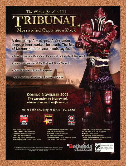 2002 Elder Scrolls III Tribunal PC Original Ad v1 - for just $18.29! 