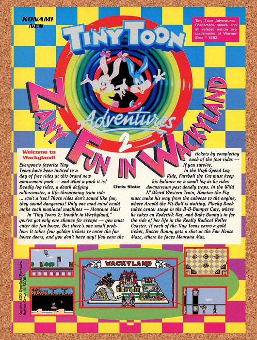 1993 Tiny Toon Adventures 2 Trouble In Wackyland SNES Review Original Ad v1 - for just $17.99! 