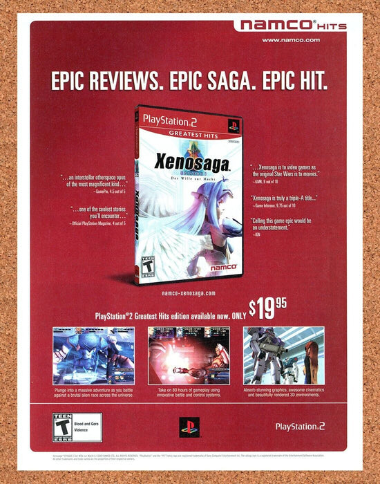 2004 Xenosaga Episode I PS2 Original Ad v1 - for just $17.99! 
