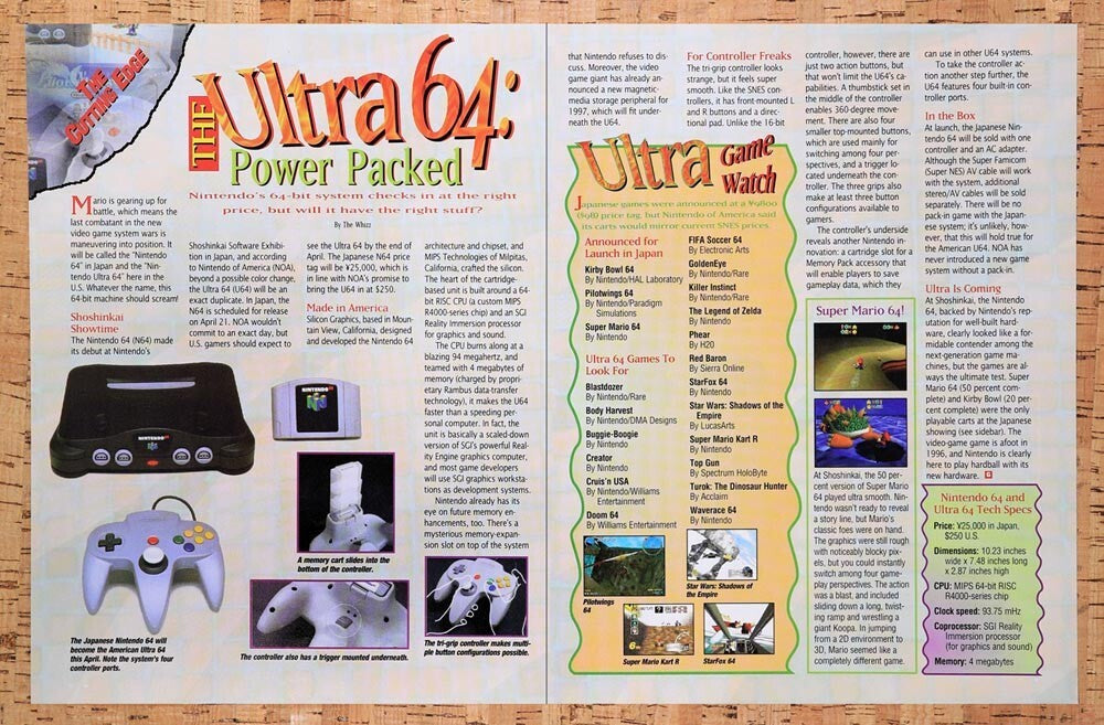 1996 Nintendo N64 Console Pre-Launch Review Original Ad v8 - for just $21.99! 