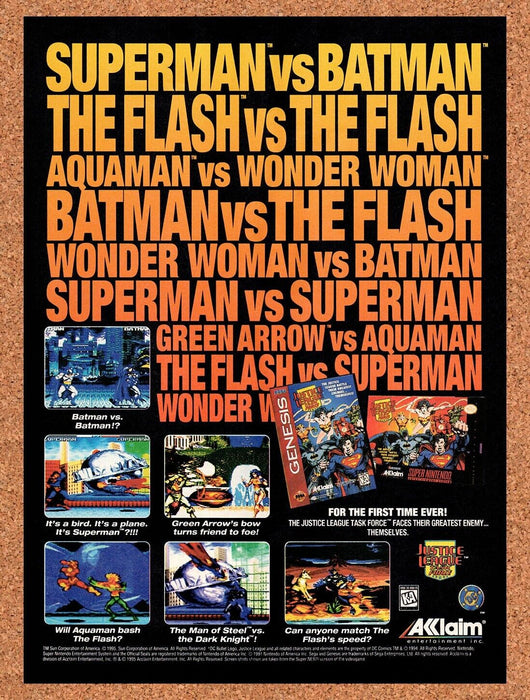 1995 Justice League Task Force Genesis Original Ad v1 - for just $17.99! 