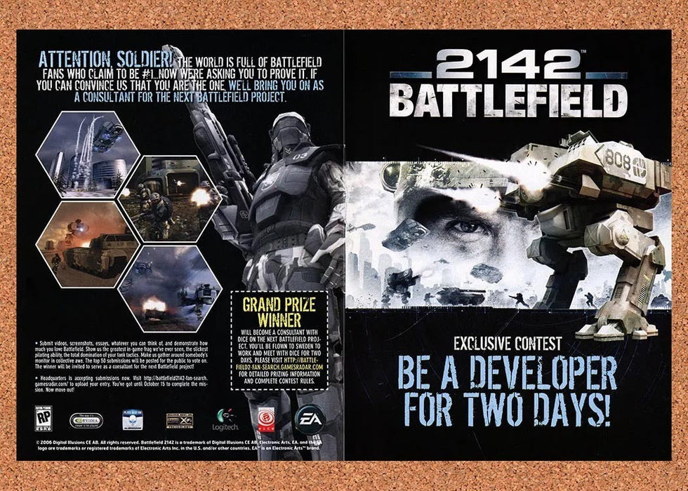 2006 Battlefield 2142 Exclusive Developer Contest Original Ad v2 - for just $23.99! 