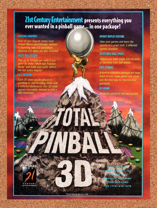 1996 Total Pinball 3D PC Original Advertisement v1 - for just $19.49! 