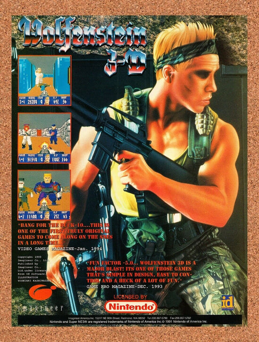 1994 Wolfenstein 3D SNES Original Ad v2 - for just $15.72! 