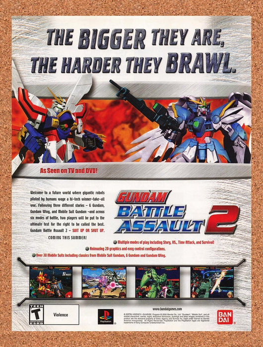 2002 Gundam Battle Assault 2 PS1 Original Advertisement v1 - for just $19.49! 