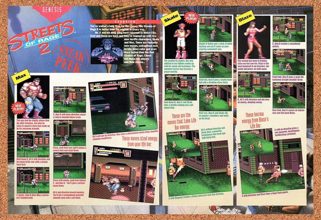 1993 Streets Of Rage 2 Genesis Original Ad v1 - for just $21.49! 