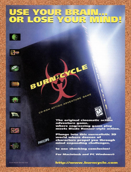 1995 Burn Cycle PC Original Ad v3 - for just $17.99! 