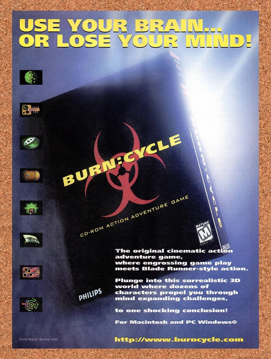 1995 Burn Cycle PC Original Ad v3 - for just $17.99! 