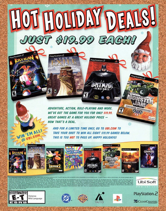 2003 Ubisoft PS2 Games Original Holiday Ad - for just $17.99! 