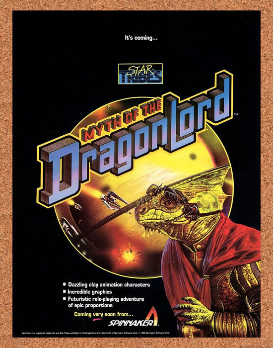 1990 Myth Of the Dragon Lord PC Original Ad - for just $19.49! 