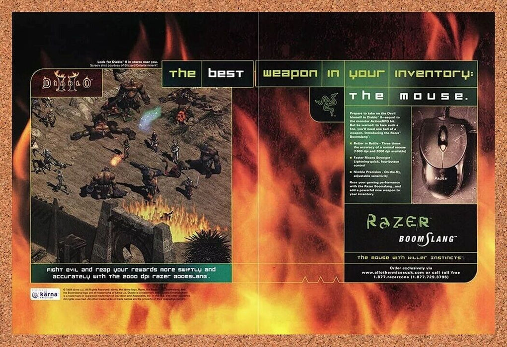 2002 Diablo II PC Razor Boomslang Mouse Original Ad - for just $22.49! 