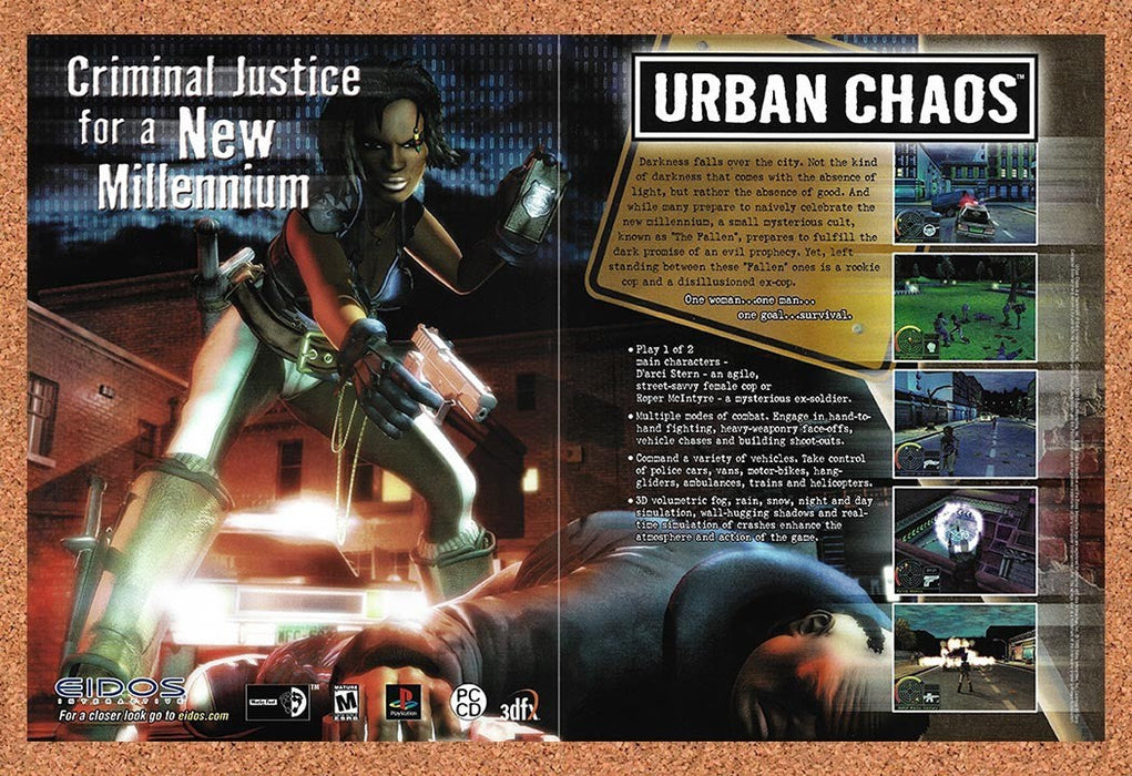 2000 Urban Chaos PS1 Original Advertisement v4 - for just $23.99! 