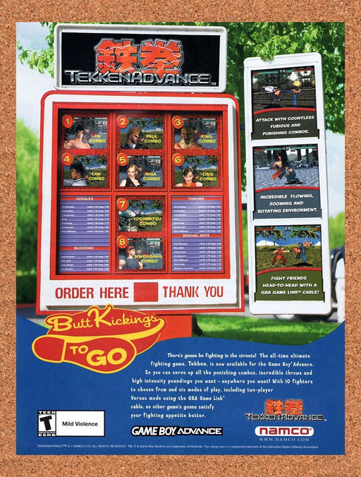 2001 Tekken Advance GBA Original Ad v1 - for just $17.99! 