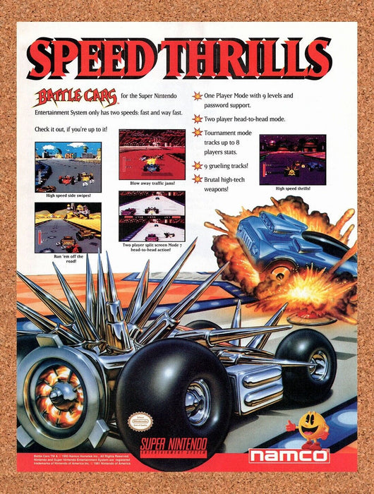 1994 Battle Cars SNES Original Ad v1 - for just $17.99! 