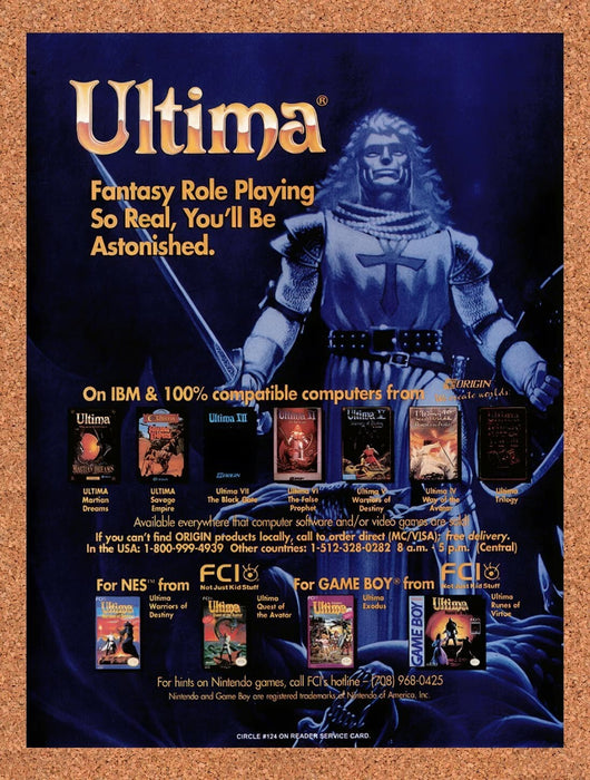 1992 Ultima IBM & NES Games Original Ad v3 - for just $17.99! 