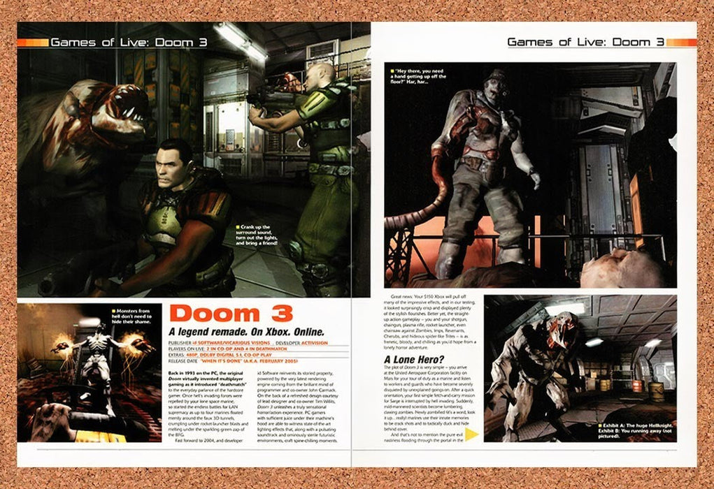 2004 Doom 3 Xbox Live Original Advertisement vr6 - for just $23.99! 