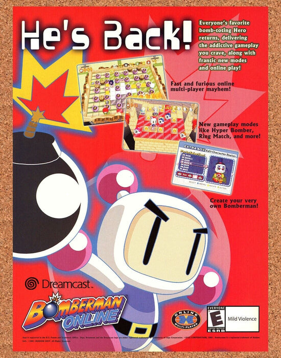 2003 Bomberman Online Dreamcast Original Ad v1 - for just $17.99! 
