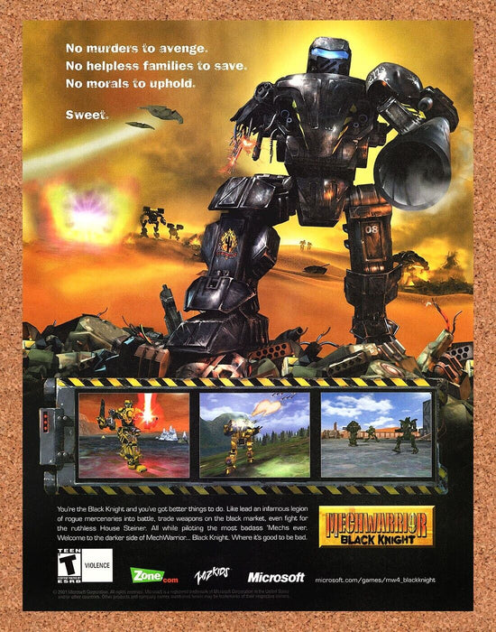 2001 MechWarrior 4 Black Knight PC Original Ad - for just $18.49! 