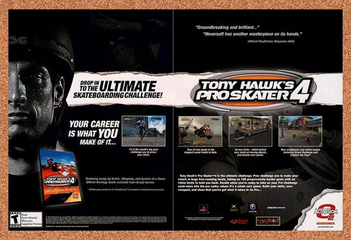 2002 Tony Hawk's Pro Skater 4 PS2 Original Ad v3 - for just $23.99! 