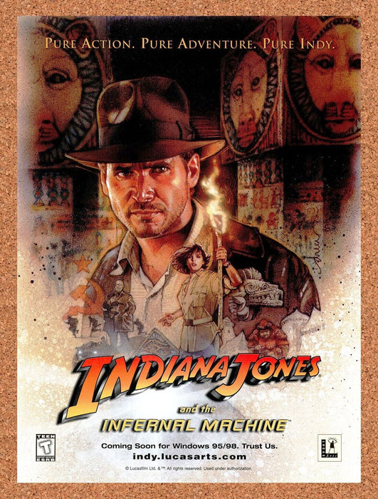 1999 Indiana Jones And The Infernal Machine PC Original Ad v3 - for just $17.99! 