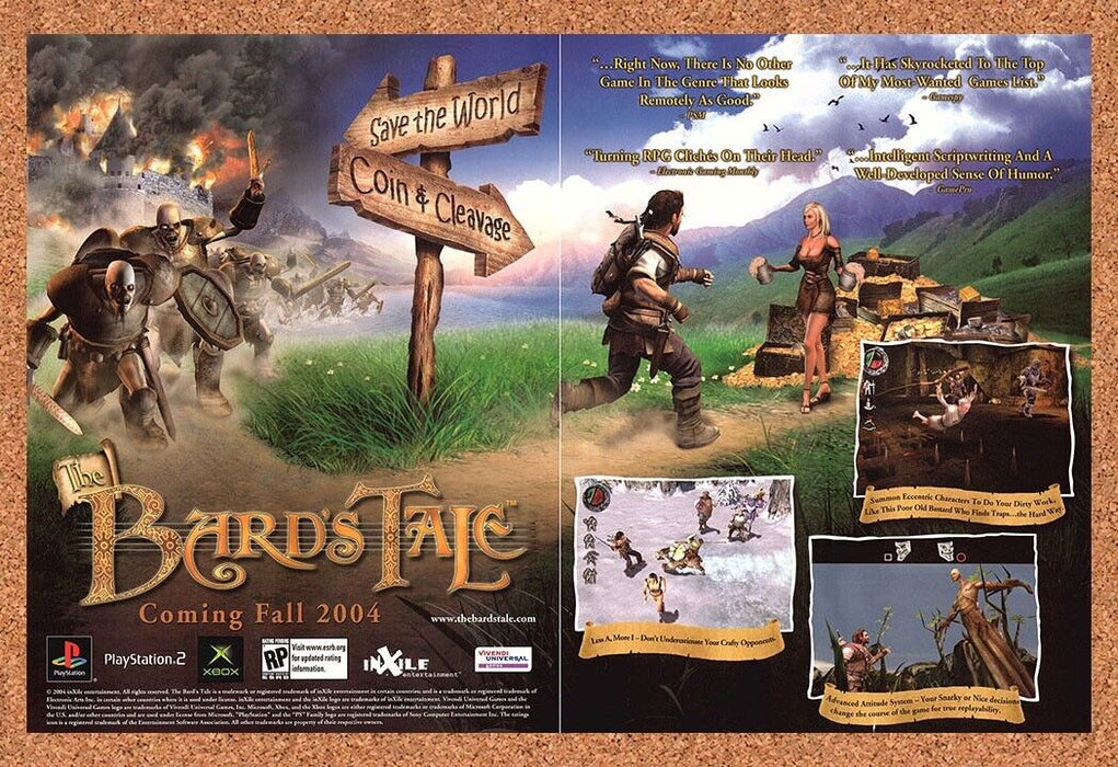 2004 Original Bards Tale PS2 Ad - for just $21.49! 