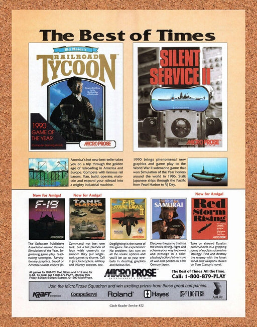 1991 MicroProse PC Games Original Ad v2 - for just $17.99! 