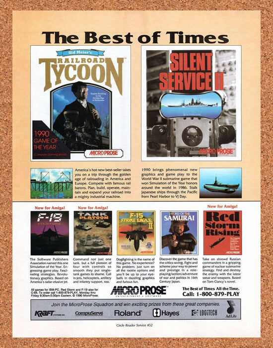 1991 MicroProse PC Games Original Ad - for just $17.99! 